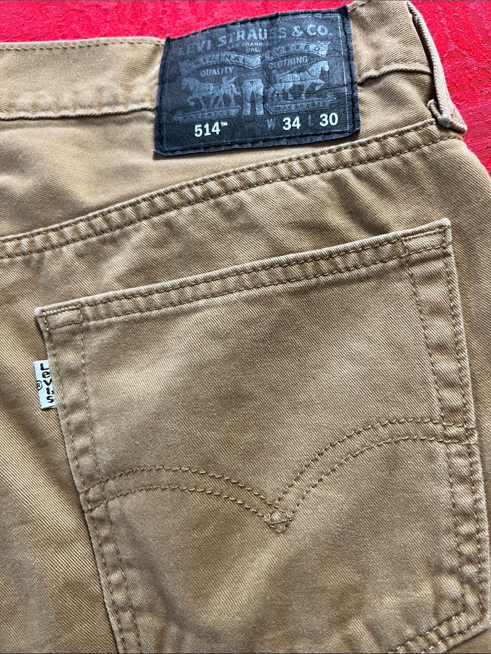 Levi’s 514 Men’s 34x30 Tan Khaki Straight Fit Cotton Pants